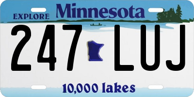 MN license plate 247LUJ