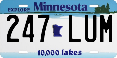 MN license plate 247LUM