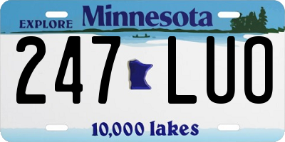 MN license plate 247LUO