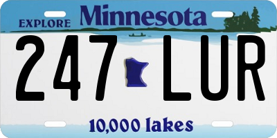 MN license plate 247LUR