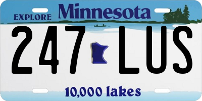 MN license plate 247LUS