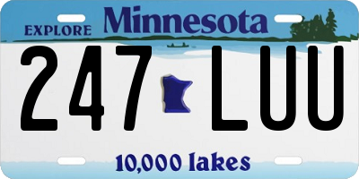 MN license plate 247LUU