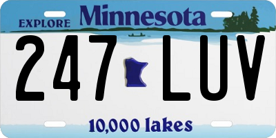 MN license plate 247LUV