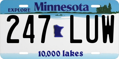 MN license plate 247LUW