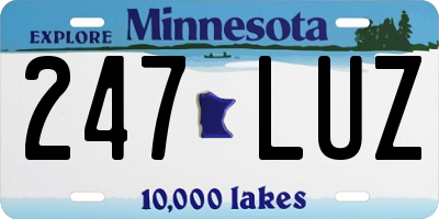 MN license plate 247LUZ