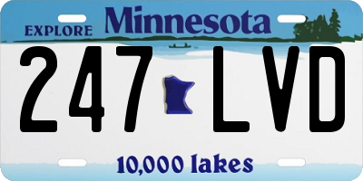 MN license plate 247LVD