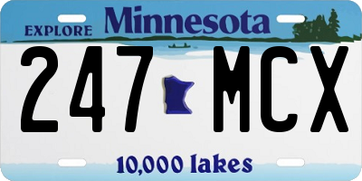 MN license plate 247MCX