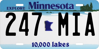 MN license plate 247MIA