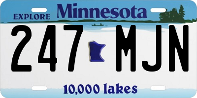 MN license plate 247MJN