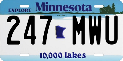 MN license plate 247MWU