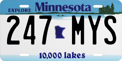 MN license plate 247MYS