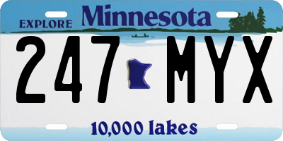 MN license plate 247MYX