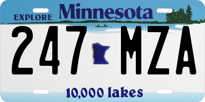 MN license plate 247MZA