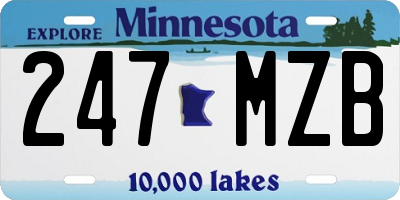 MN license plate 247MZB