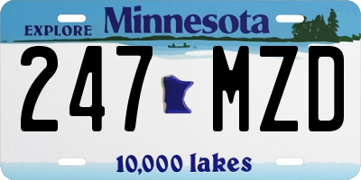 MN license plate 247MZD
