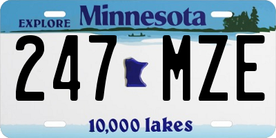 MN license plate 247MZE