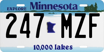MN license plate 247MZF