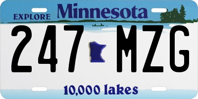 MN license plate 247MZG