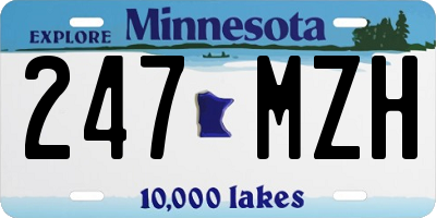 MN license plate 247MZH