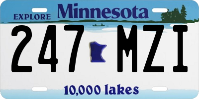 MN license plate 247MZI