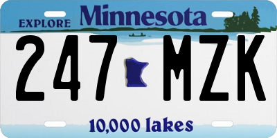 MN license plate 247MZK