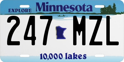 MN license plate 247MZL