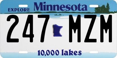 MN license plate 247MZM