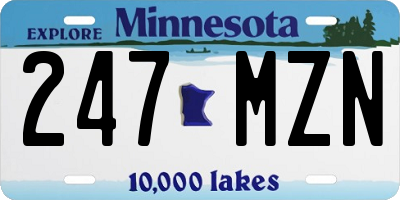 MN license plate 247MZN