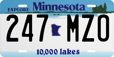 MN license plate 247MZO