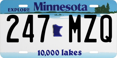 MN license plate 247MZQ