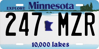 MN license plate 247MZR