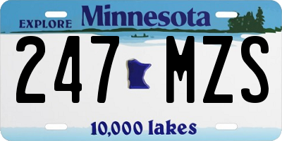 MN license plate 247MZS
