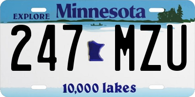 MN license plate 247MZU