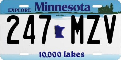 MN license plate 247MZV