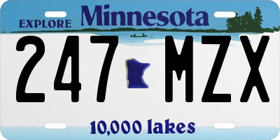 MN license plate 247MZX