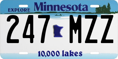 MN license plate 247MZZ
