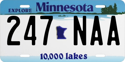 MN license plate 247NAA