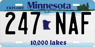 MN license plate 247NAF