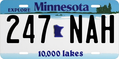 MN license plate 247NAH