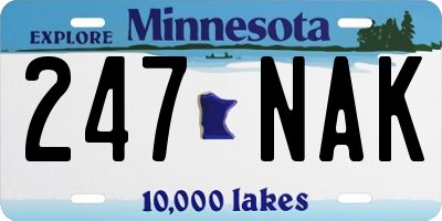 MN license plate 247NAK