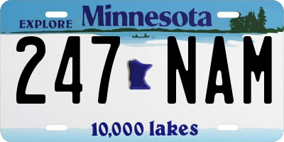 MN license plate 247NAM