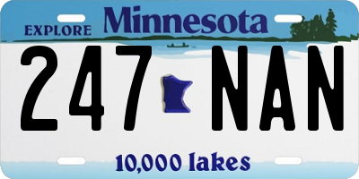 MN license plate 247NAN