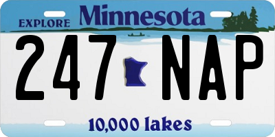 MN license plate 247NAP