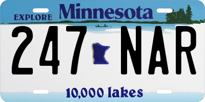 MN license plate 247NAR