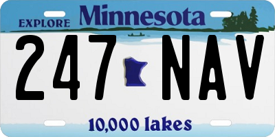 MN license plate 247NAV