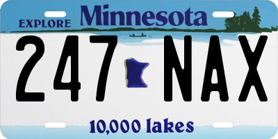 MN license plate 247NAX