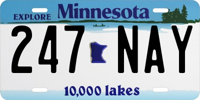 MN license plate 247NAY