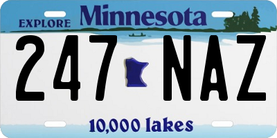 MN license plate 247NAZ