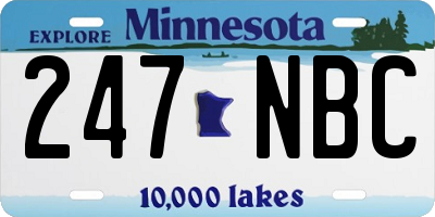MN license plate 247NBC