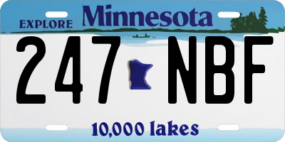 MN license plate 247NBF